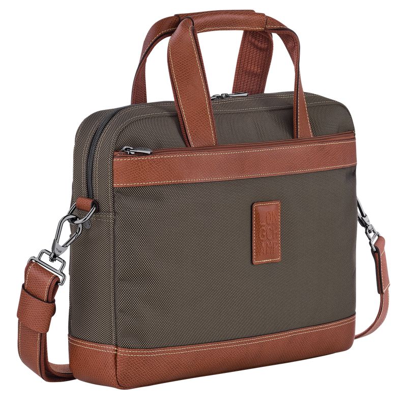 Maletín long champ Boxford S Recycled canvas Hombre Marrones | COZU8769