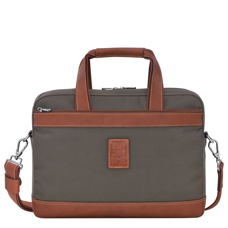 Maletín long champ Boxford S Recycled canvas Hombre Marrones | COZU8769