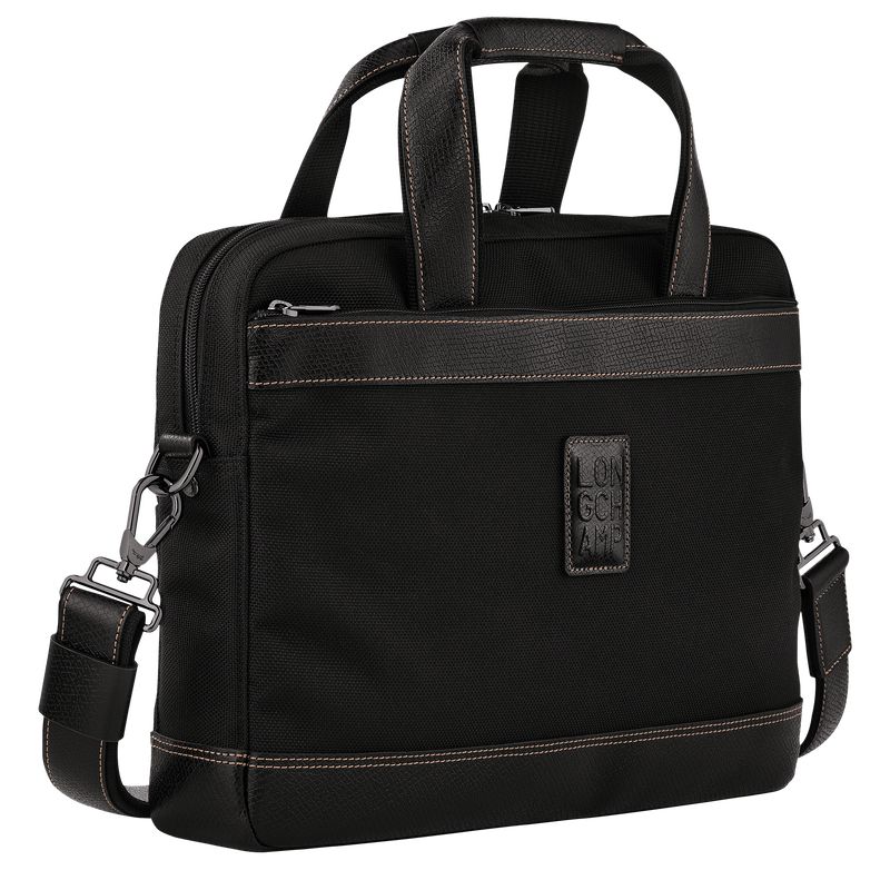 Maletín long champ Boxford S Recycled canvas Hombre Negras | COLI8770