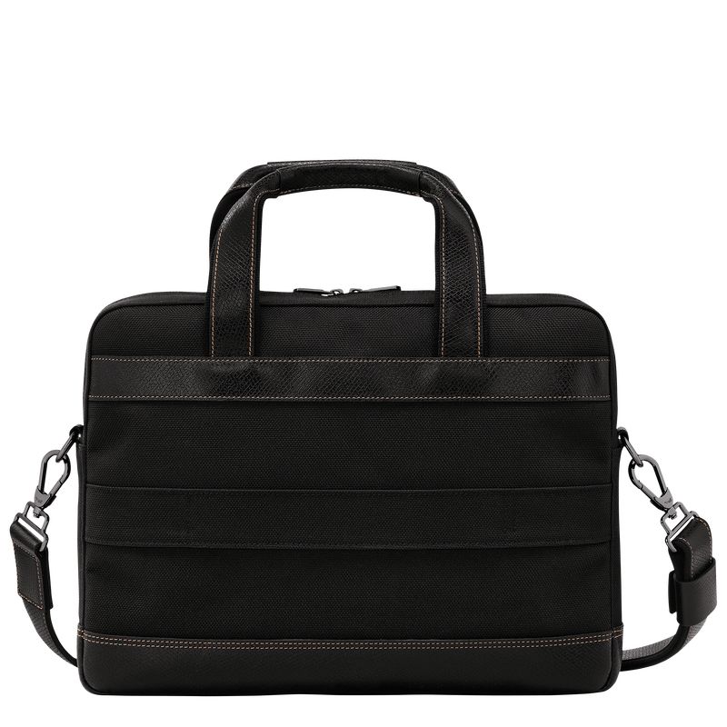 Maletín long champ Boxford S Recycled canvas Hombre Negras | COLI8770