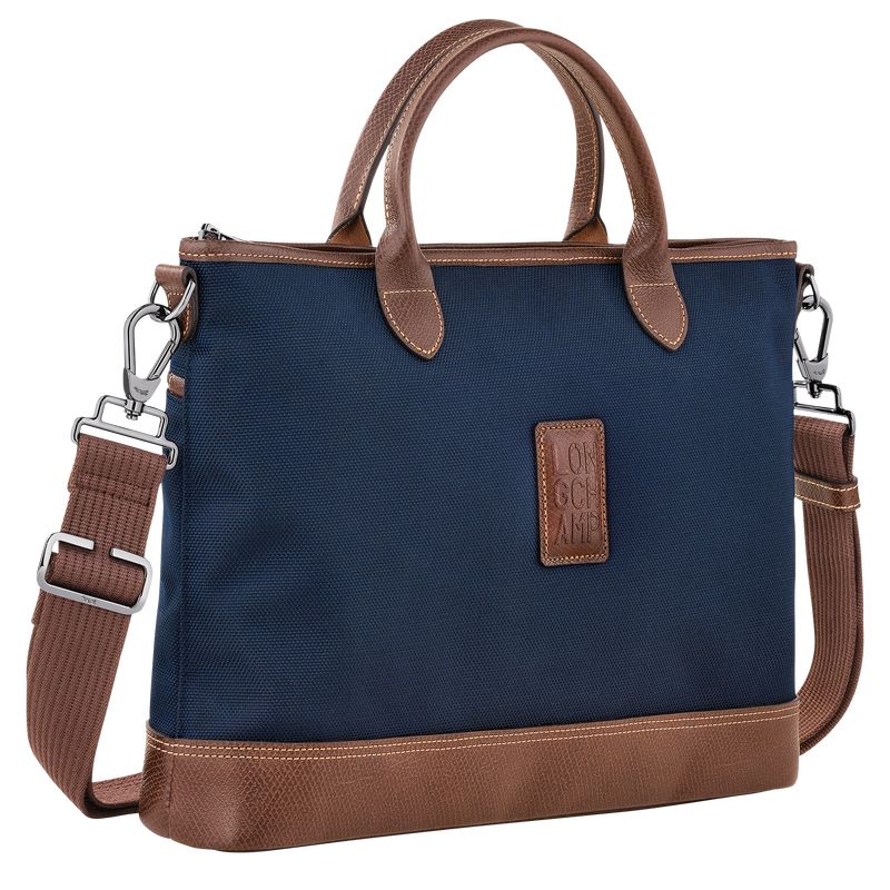 Maletín long champ Boxford S Recycled canvas Hombre Azules | COKO8771