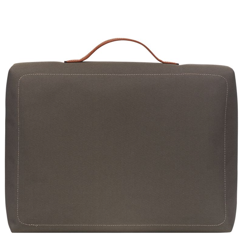 Maletín long champ Boxford S Recycled canvas Hombre Marrones | COQM8788