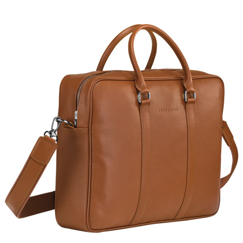 Maletín long champ Le FoulonnÉ M Leather Hombre Caramel | CODF8776