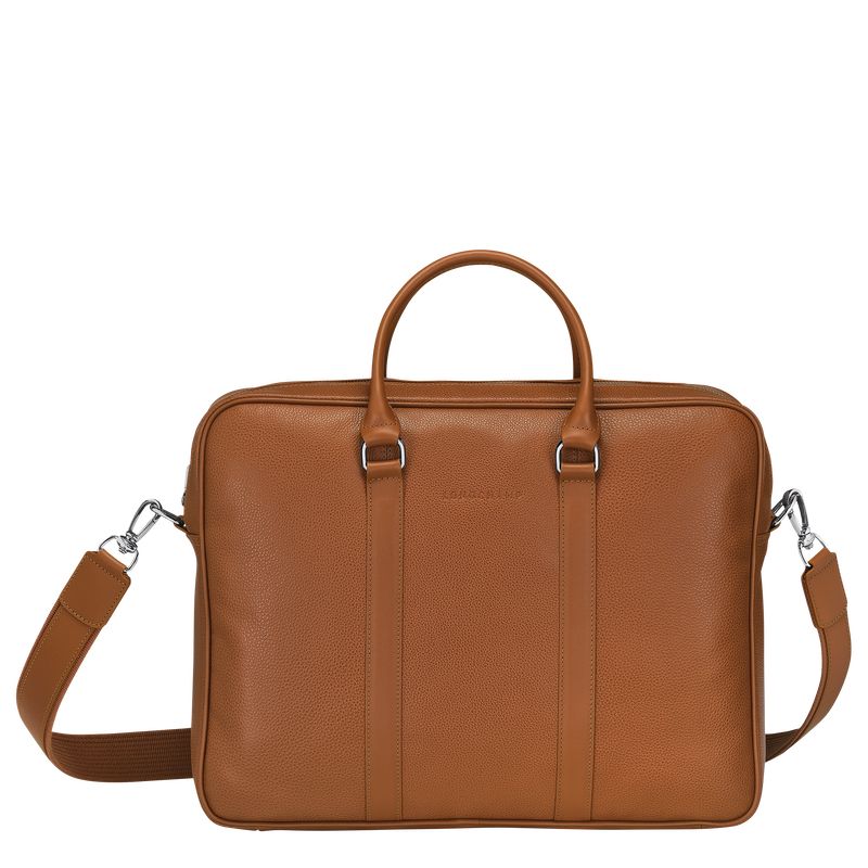 Maletín long champ Le FoulonnÉ M Leather Hombre Caramel | CODF8776