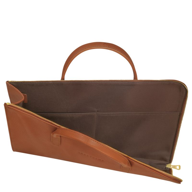 Maletín long champ Le FoulonnÉ S Leather Hombre Caramel | COYX8783