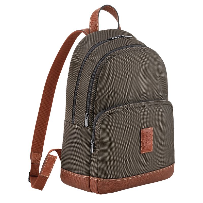 Mochilas long champ Boxford Recycled canvas Hombre Marrones | COSG8852