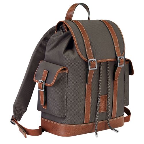 Mochilas long champ Boxford Recycled canvas Hombre Marrones | COGS8855