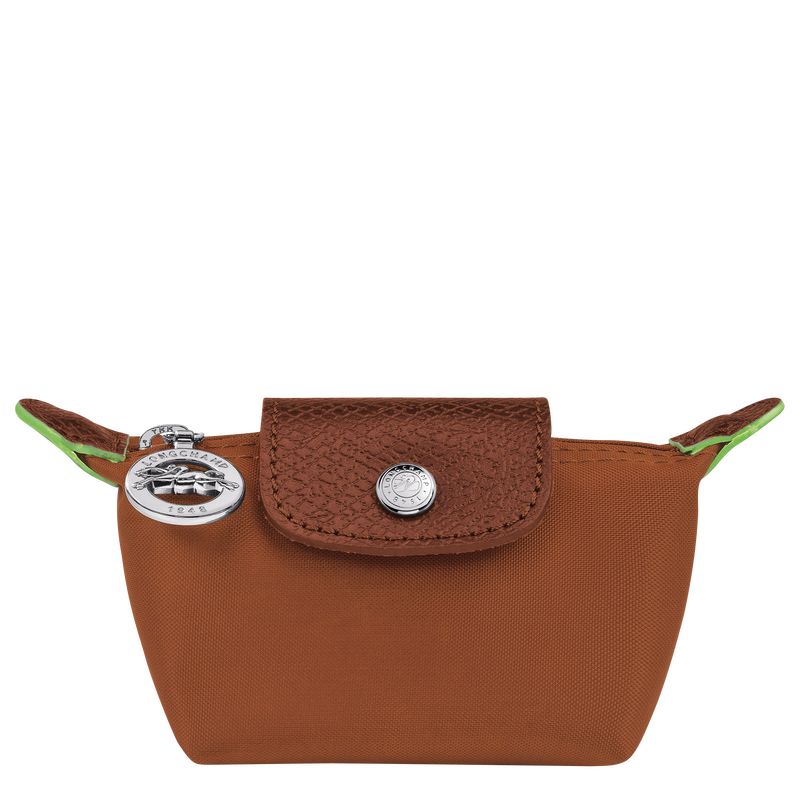 Monederos long champ Le Pliage Green Recycled canvas Mujer Cognac | COGS7867