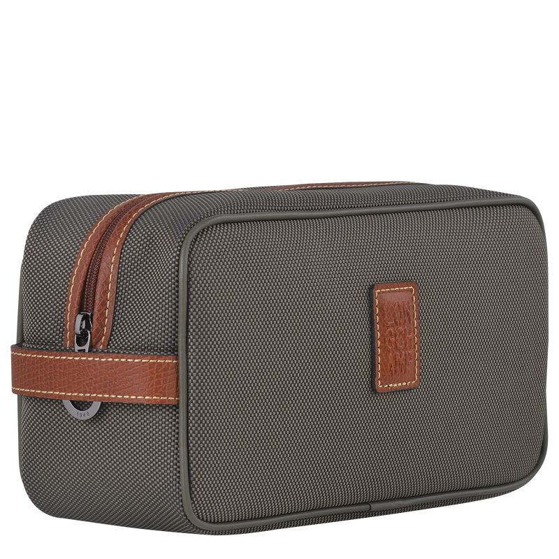 Neceser De Baño long champ Boxford Recycled canvas Mujer Marrones | CONW8192