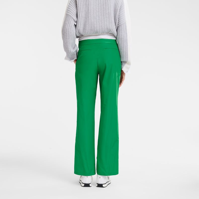 Pantalon long champ Straight with patch Technical taffeta Mujer Verde | CODF8697