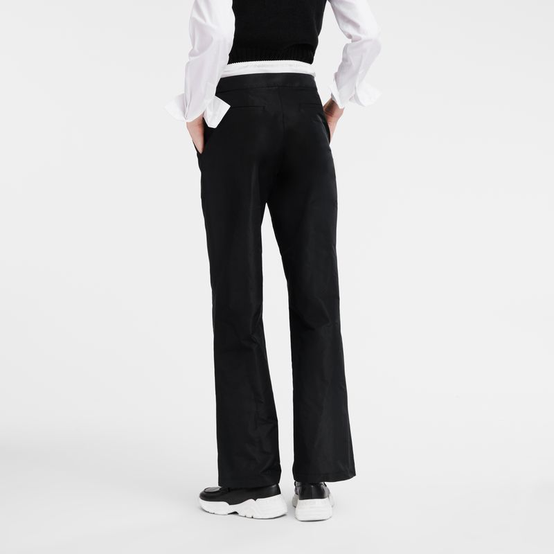 Pantalon long champ Straight with patch Technical taffeta Mujer Negras | COHA8700