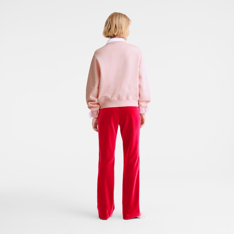 Pantalon long champ Trousers Velvet Mujer Rosas | COVR8714