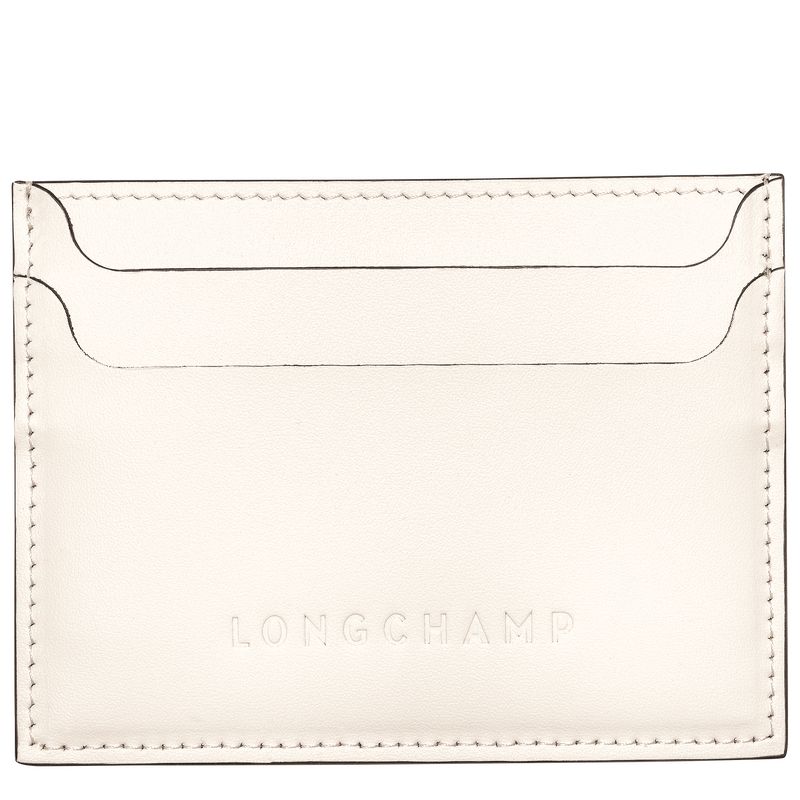 Porta Tarjeta long champ Le FoulonnÉ Leather Mujer Ecru | COZU7872