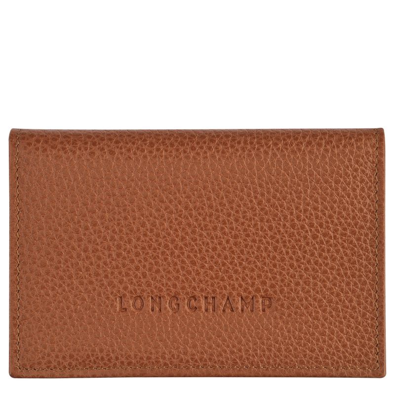 Porta Tarjeta long champ Le FoulonnÉ Leather Mujer Caramel | COKO7887