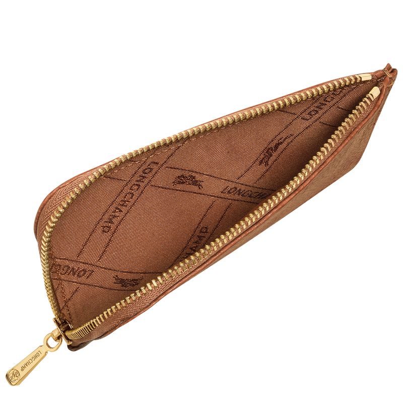 Porta Tarjeta long champ Le FoulonnÉ Leather Mujer Caramel | COSG7893