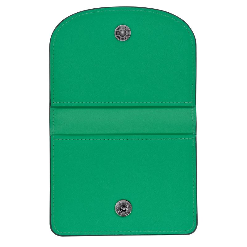 Porta Tarjeta long champ Le Pliage Xtra Leather Hombre Verde | COGS9034