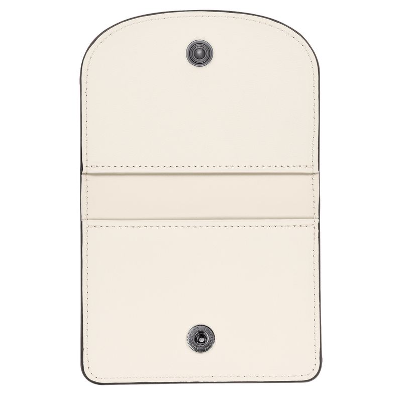 Porta Tarjeta long champ Le Pliage Xtra Leather Hombre Ecru | COFD9035