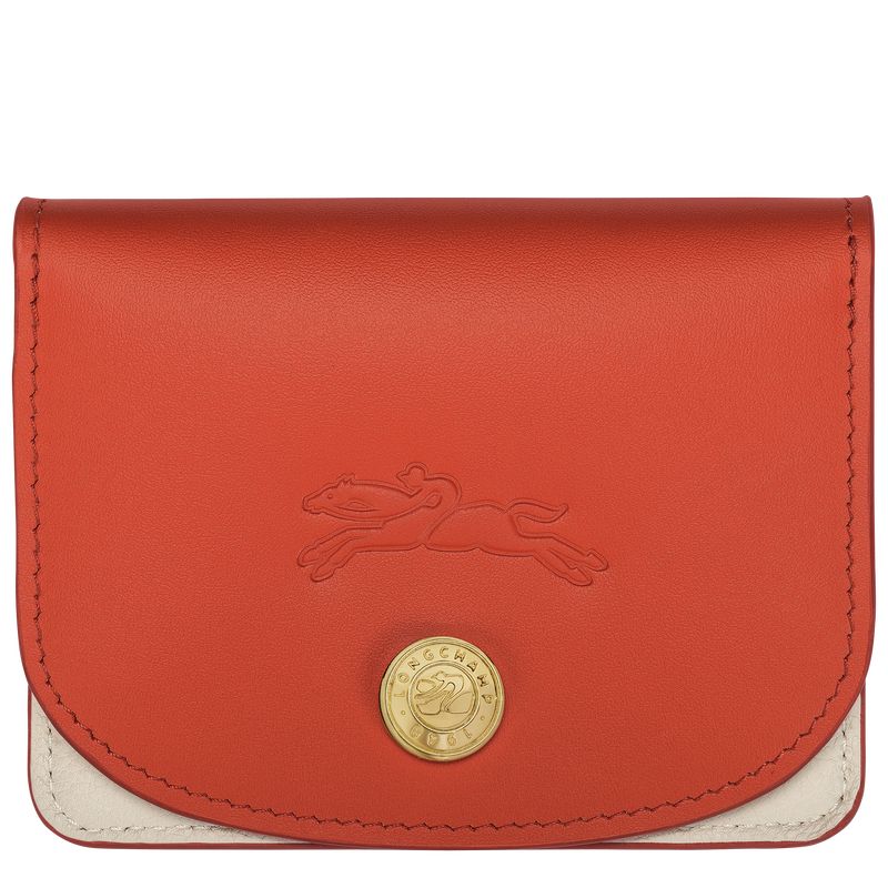 Porta Tarjeta long champ Le Pliage Xtra Leather Mujer Paprika | COXY7873