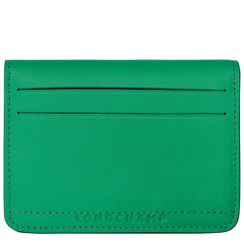 Porta Tarjeta long champ Le Pliage Xtra Leather Mujer Verde | COPJ7914