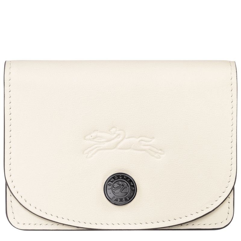 Porta Tarjeta long champ Le Pliage Xtra Leather Mujer Ecru | COAH7915