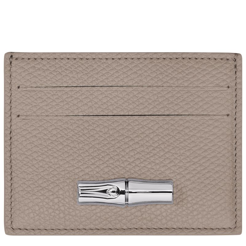 Porta Tarjeta long champ Le Roseau Leather Mujer Clay | CORV7908