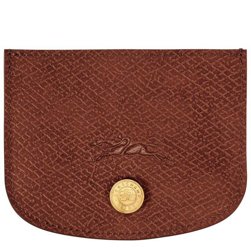 Porta Tarjeta long champ Épure Leather Mujer Marrones | COXY7884