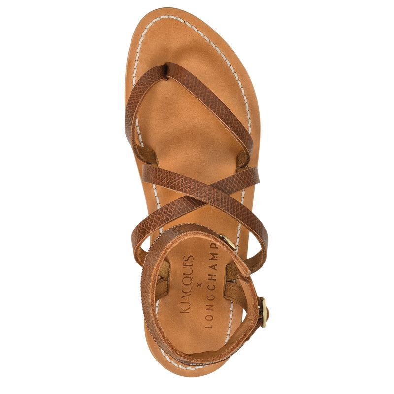 Sandalias long champ Leather Mujer Marrones | COUZ8743