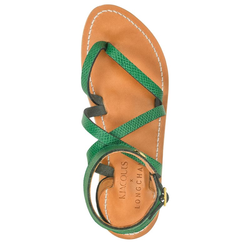 Sandalias long champ Leather Mujer Verde | COYX8742