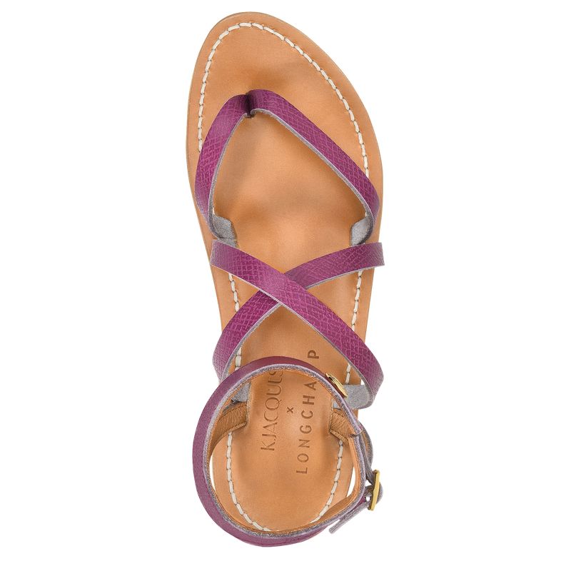 Sandalias long champ Leather Mujer Violet | CORV8740