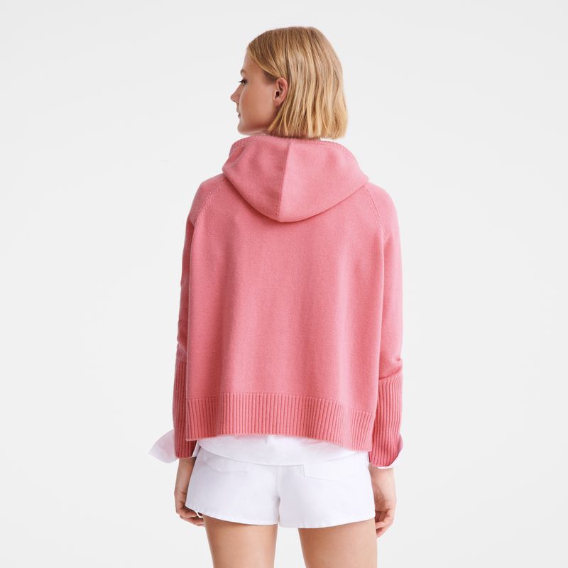 Suéter long champ Hoodie Knit Mujer Marshmallow | COMQ8606